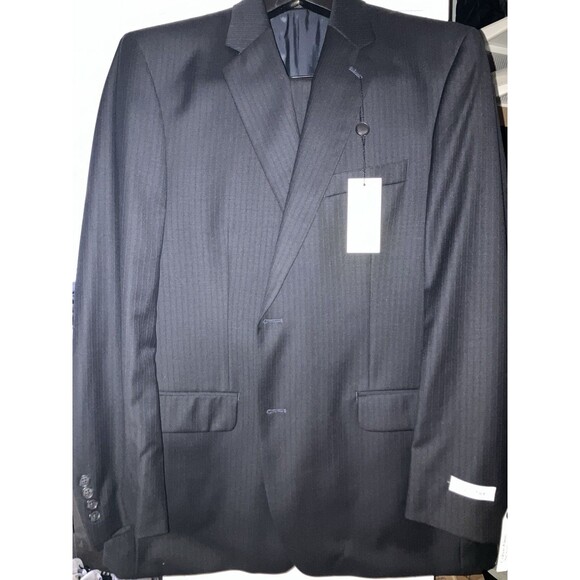 NWT Calvin Klein Navy Pinstripe Suite - 42R & 36W Pants. Unhemmed To Tailor To U - Picture 2 of 8